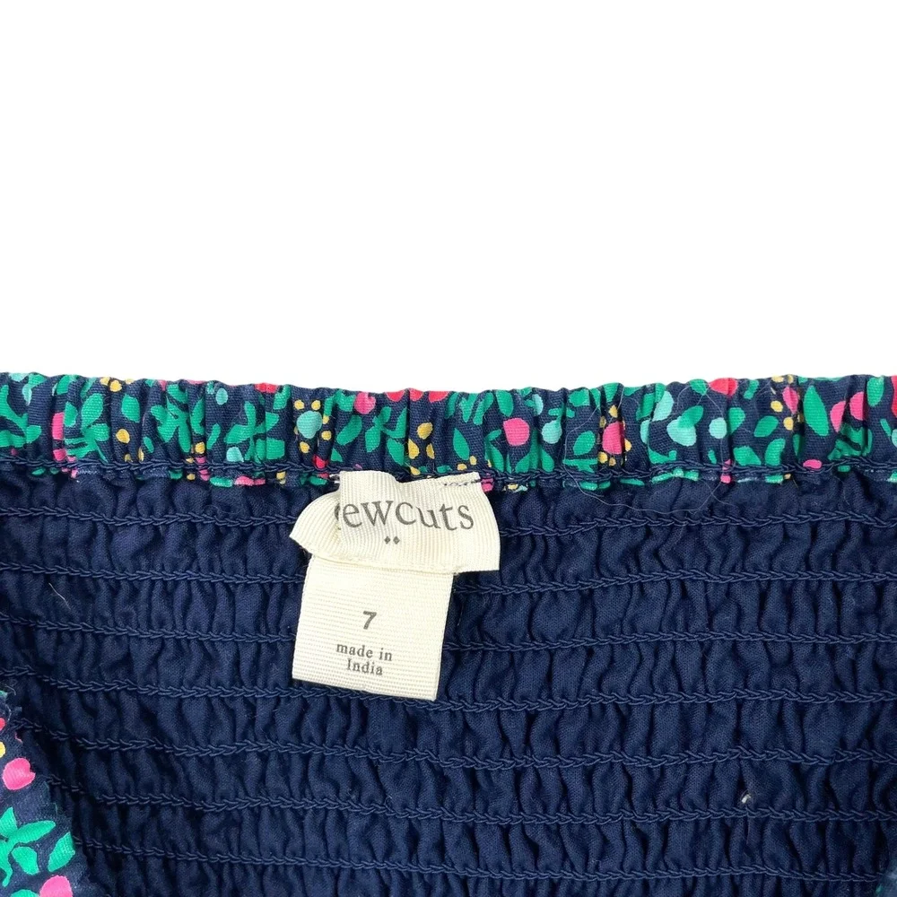 Crewcuts‎ by J.Crew ditsy Floral Smocked Dress Size 7 long sleeves cotton church